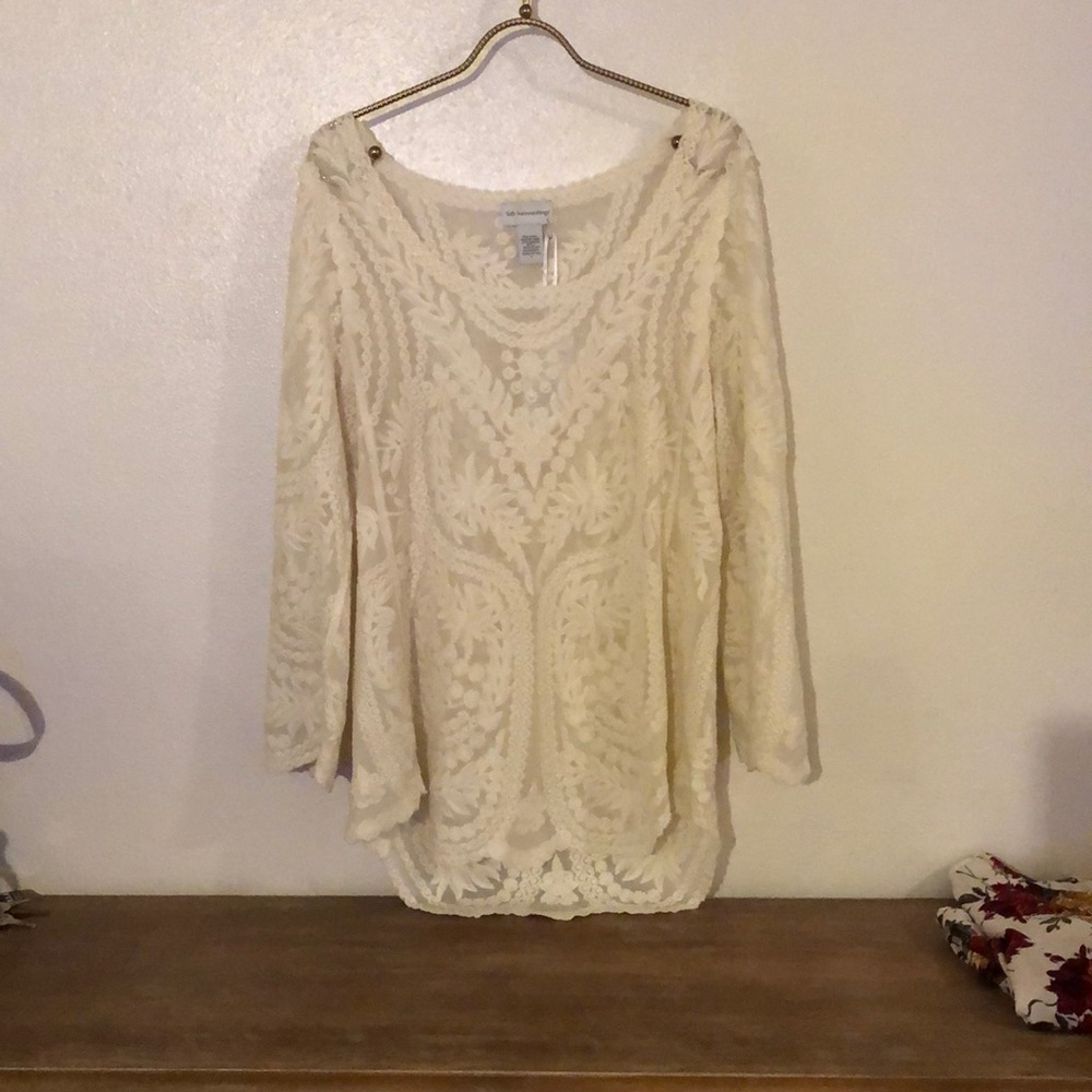 Soft Surroundings size S lace sheer top